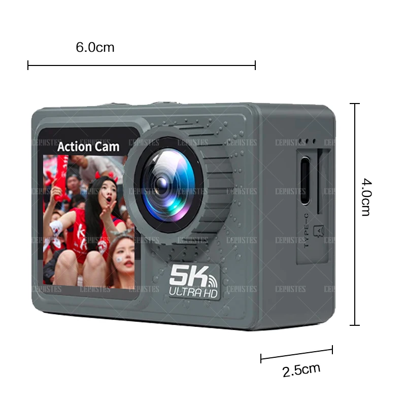 2024 NEW Action Camera 5K 4K 60FPS WiFi Anti-shake Dual Screen 170° Wide Angle 30m Waterproof Sport Camera with Remote Control