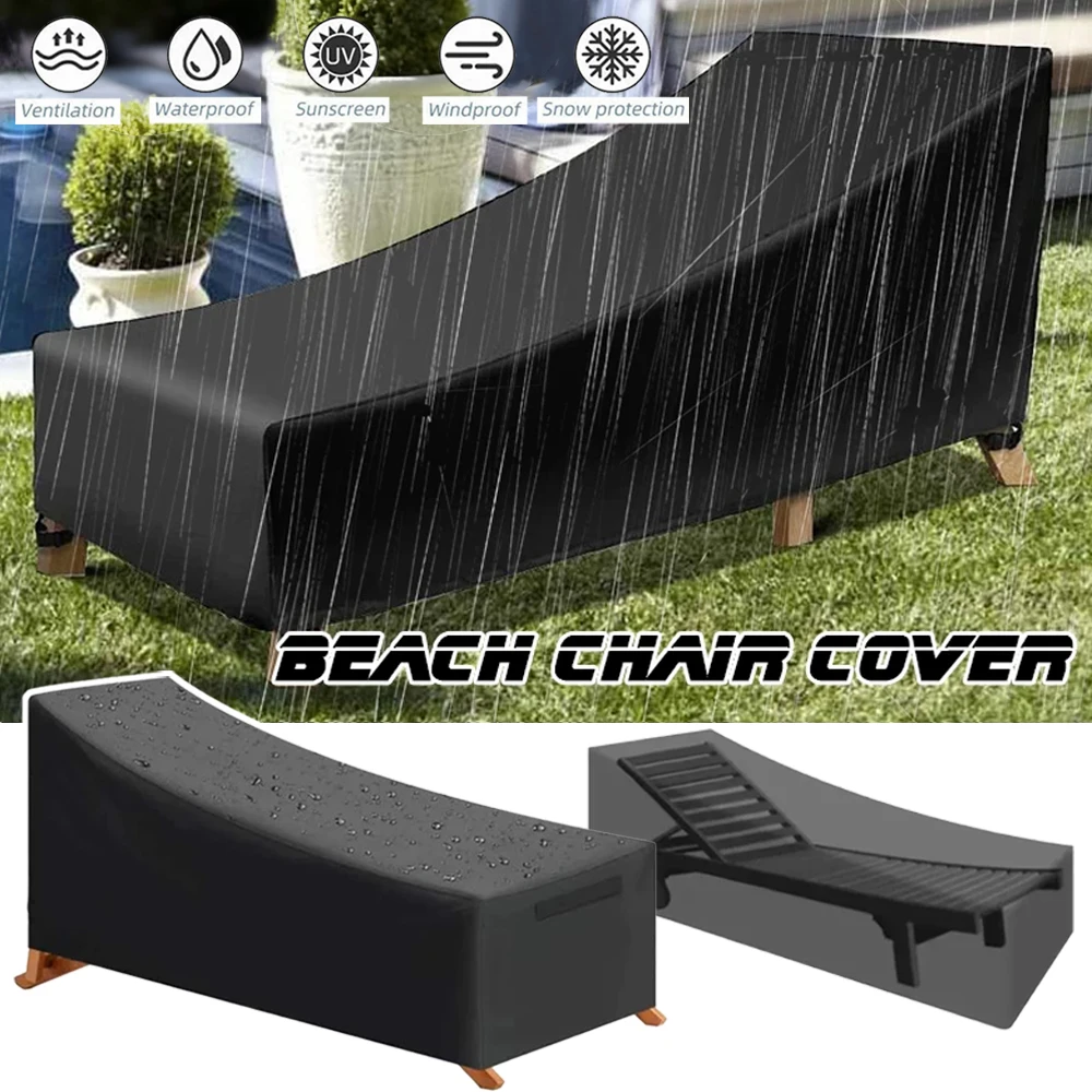 

Garden Patio Beach Lounge Chair Cover Outdoor Waterproof Anti-UV Dust Cover 210/420D Oxford Protective Cover for Recliner Chairs