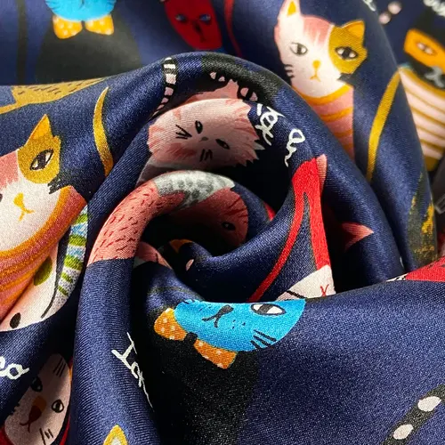 Imagen 2 del producto Pañuelo de seda 100% pura de 53cm para mujer, pañuelo para el cuello de gato, diadema para mujer, regalo para niña, bolsillo cuadrado de lujo para hombre