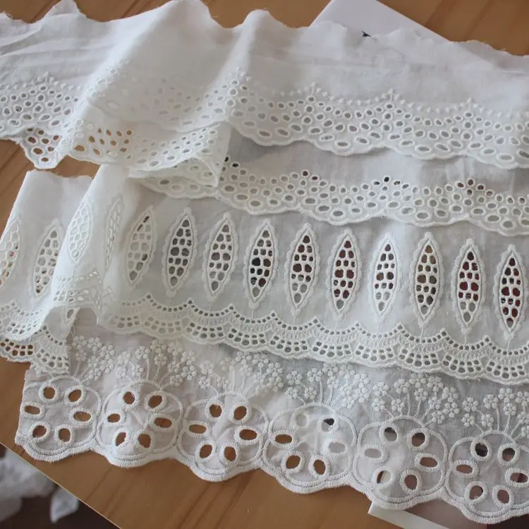 Cotton Embroidered Lace Fabric, Tablecloth, Home Textile, Handicrafts, Decoration, Trim, RS4681, 5Yards per Lot