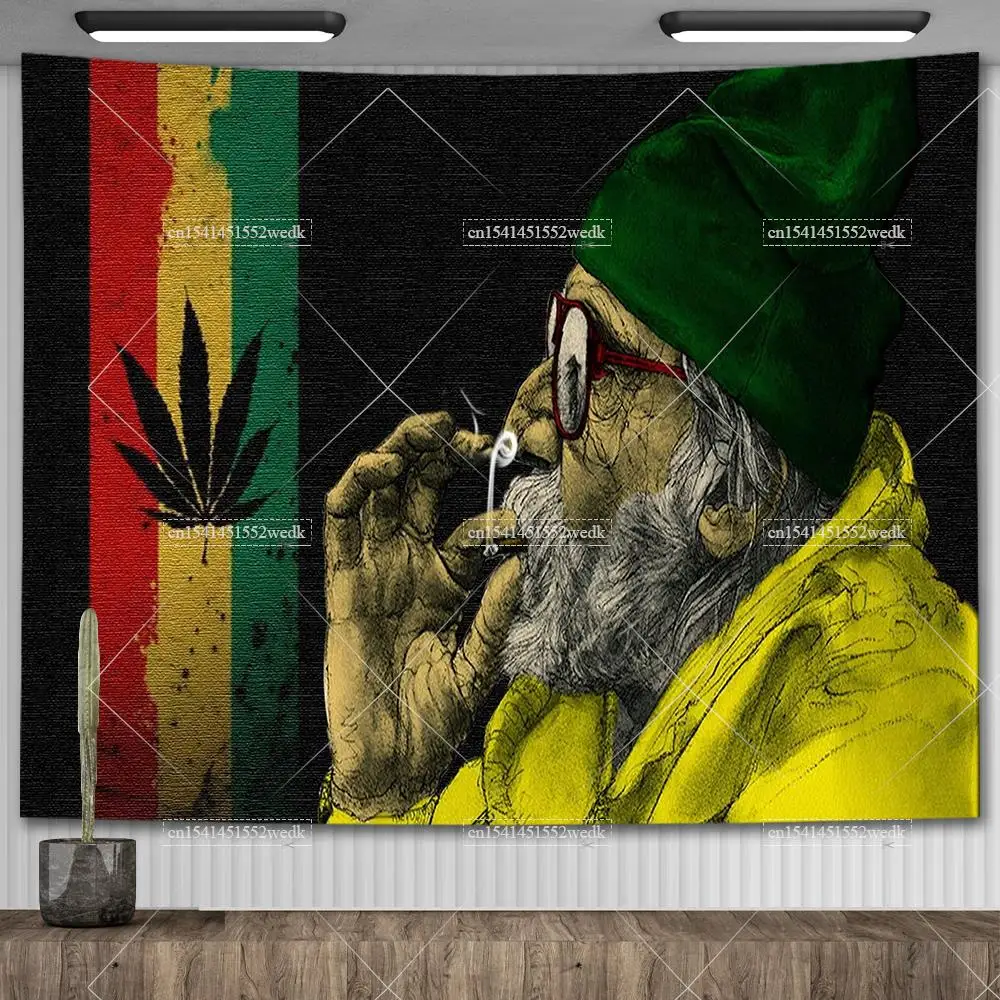 Reggae Music Slogan Just Relax Poster Flag Banner Hip Pop Wall Hanging Tapestry for Living Room Tapestries Decoration For Home
