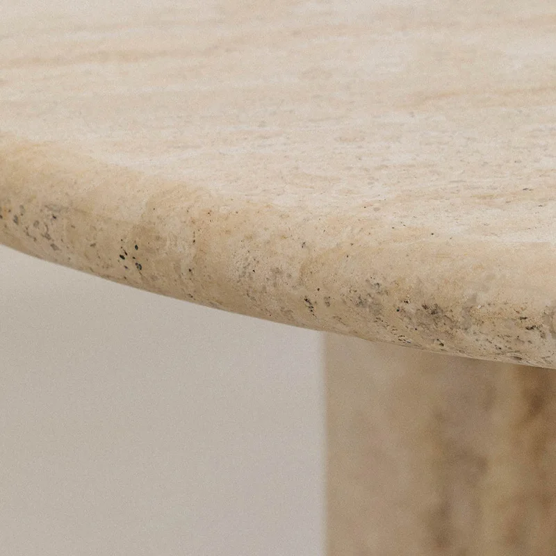 Nordic einfache natürliche Travertin runde Wabi Sand Wind kleine Wohnung Marmor groß