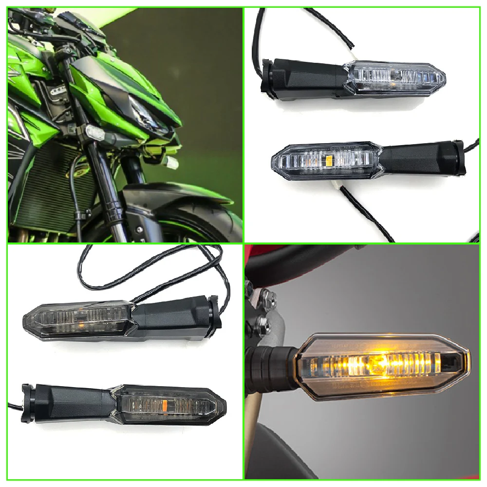 

Fit for Kawasaki ZH2 Z1000 Z1000R Z900 Z800 Z650 Z400 Z250 ABS 2018-2024 Motorcycle Front Turn Signals LED Indicator Lights