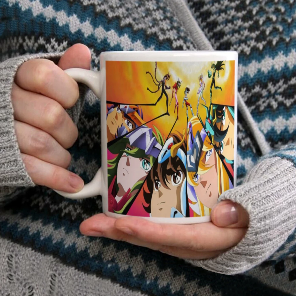 Anime Saint Seiya 11oz Afternoon Tea Mug Multifunctional Ceramic Coffee Mug Porcelain Coffee Cup Drinking Cup