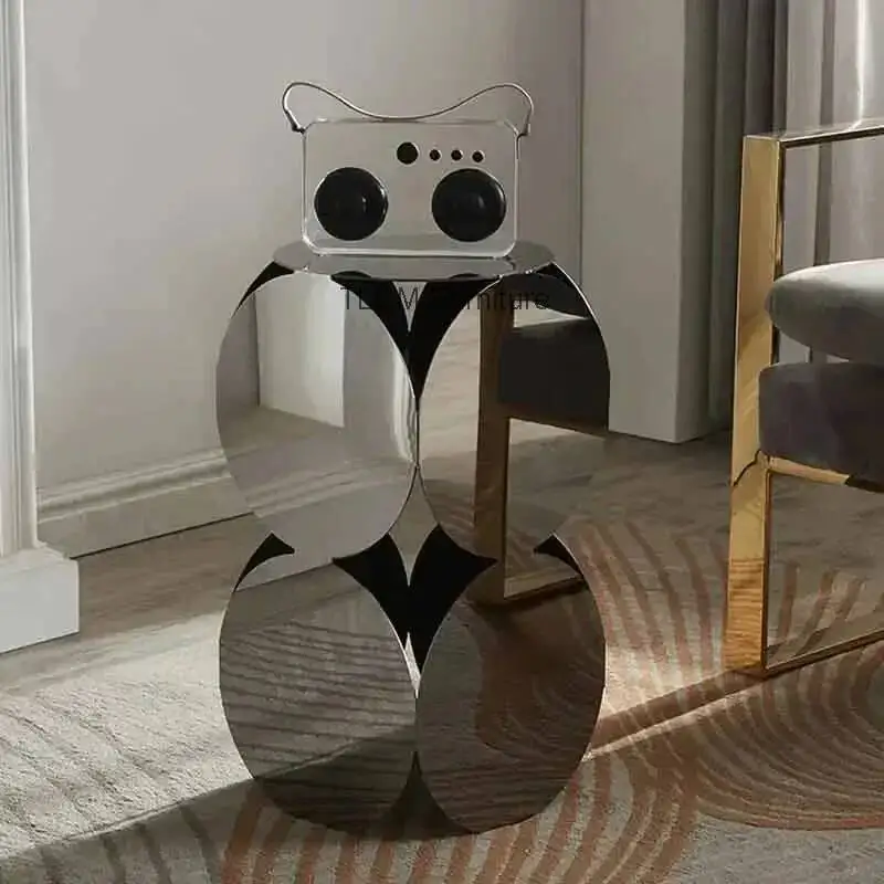 Table Stainless Room Steel Electroplating Mirror Side Coffee Metal Table Tea Living Tables Family Bedside Nordic Furniture