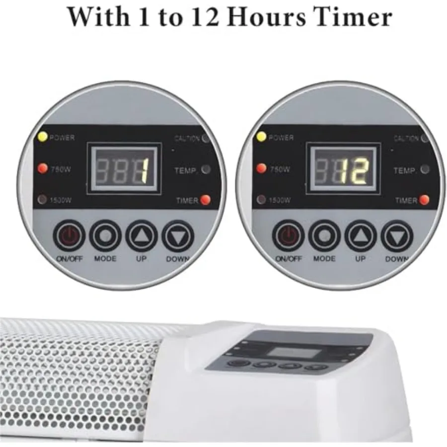 Aquecedor de convecção de rodapé de 30 polegadas com termostato digital para uso doméstico e de escritório Aquecedor elétrico silencioso com ajustável