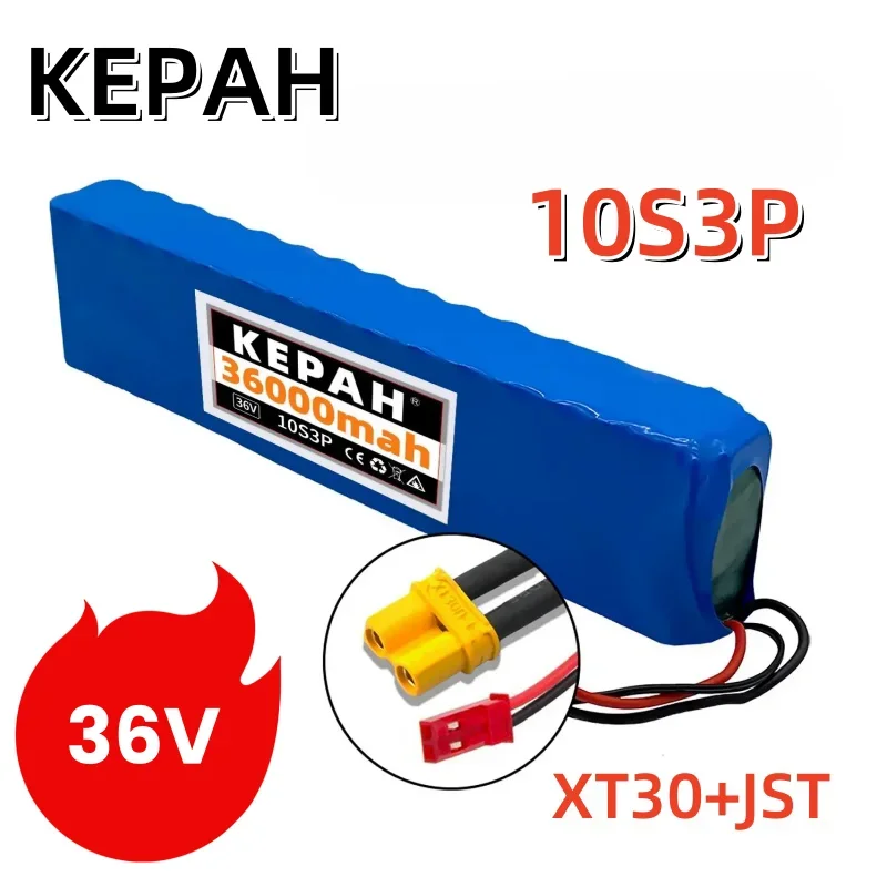 36V 36Ah 18650 Rechargeable Lithium Battery Pack 10S3P 600W Power Modified Bicycle Scooter Electric Vehicle with BMS