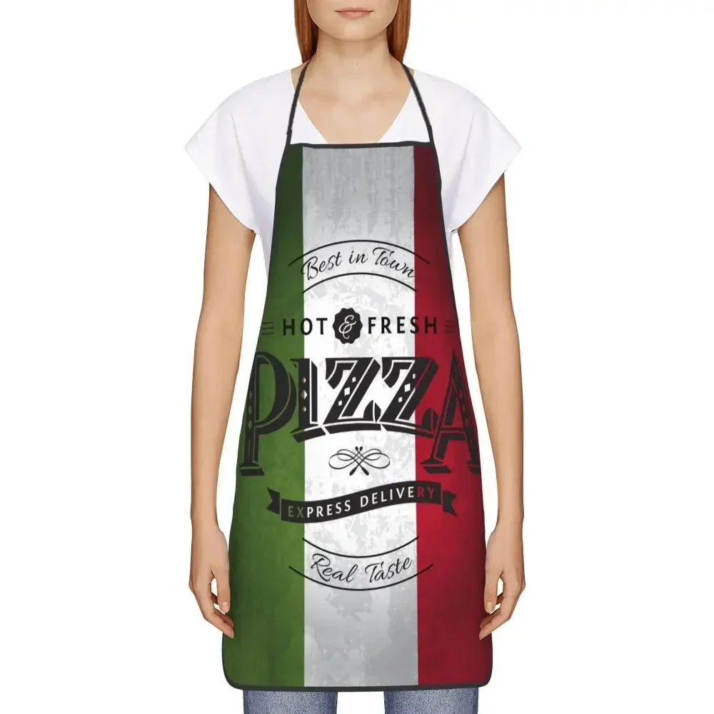 68X95cm Retro Italian Flag Pizza Aprons Men Women Italy Pride Adult Unisex Kitchen Chef Bib Cuisine Cooking Baking Gardening