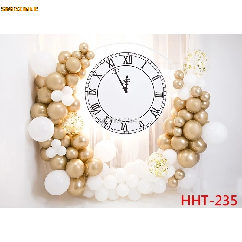 SHUOZHIKE-decoración personalizada, arco de globo colorido, Fondo de muñeco de nieve para bebé recién nacido, fondos de fotografía de cumpleaños, FSS-110