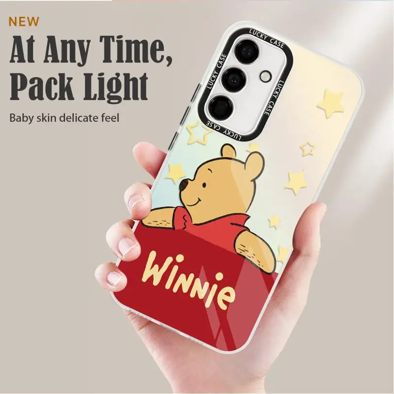 Mickey Mouse Winnie Saisy Duck Phone Case for Samsung Galaxy A55 A54 A53 A15 A13 A14 A72 A34 A35 A24 A50 Iridescent Funda