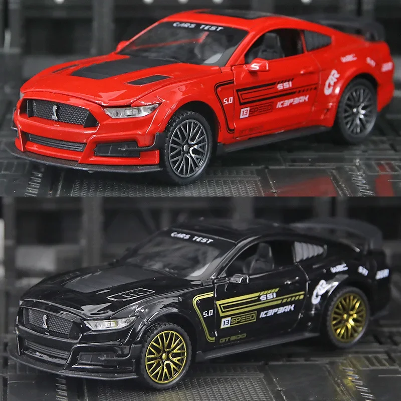 1:32 فورد موستانج شيلبي GT500 نموذج سيارة سبيكة يموت يلقي عالية محاكاة السوبر التراجع طفل سيارات لعبة للأطفال #4