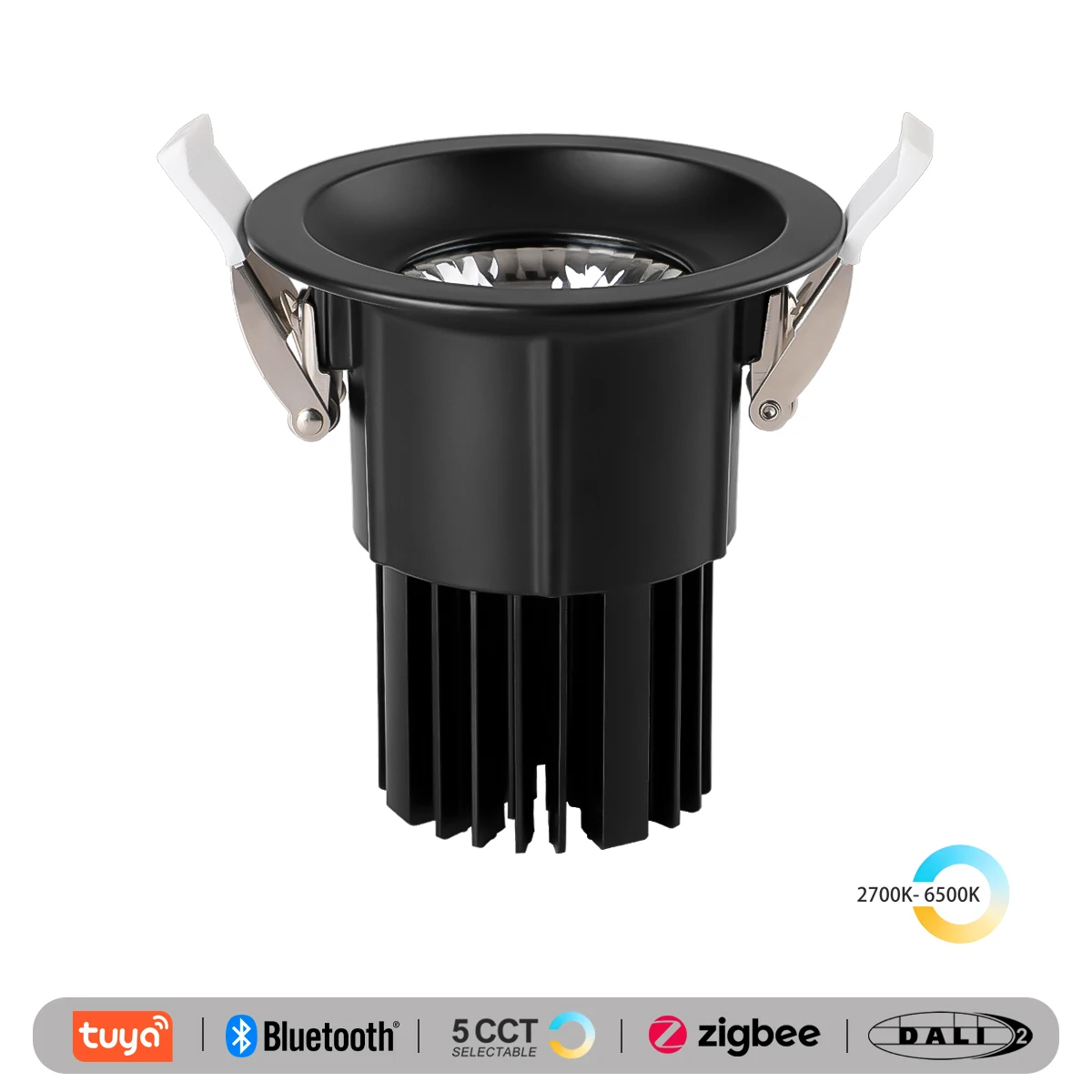 

Recessed LED Spotlight Smart Tuya BLE/ Zigbee/ DALI/ 5 CCT Switchable Black White Bedroom Kitchen Ceiling Downlight Lamp