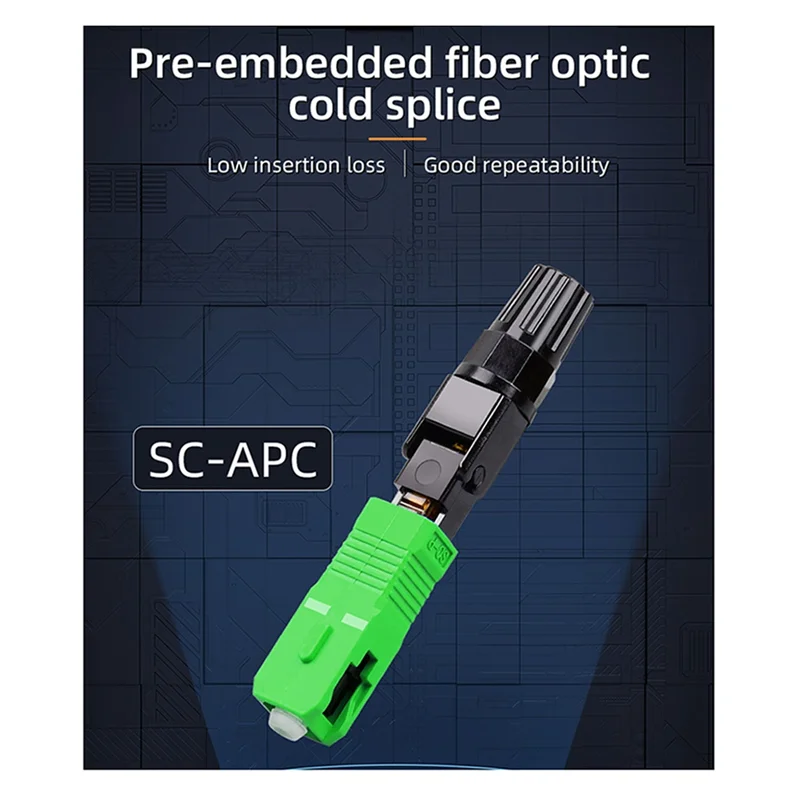 M18K-الألياف البصرية موصل SC-APC الباردة لصق عدة 100 قطعة الألياف البصرية موصل FTTH جزءا لا يتجزأ من الأسلاك الجلدية موصلات سريعة