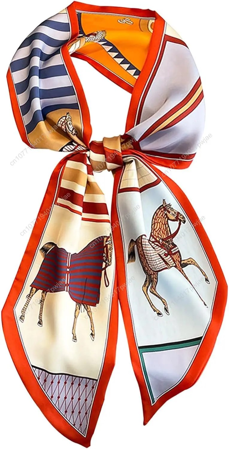 

Head Scarf Hair Neck Scarves For Women Purse Bag Scarfs For Handbags Silky Long Thin Satin Headscarf Fashion