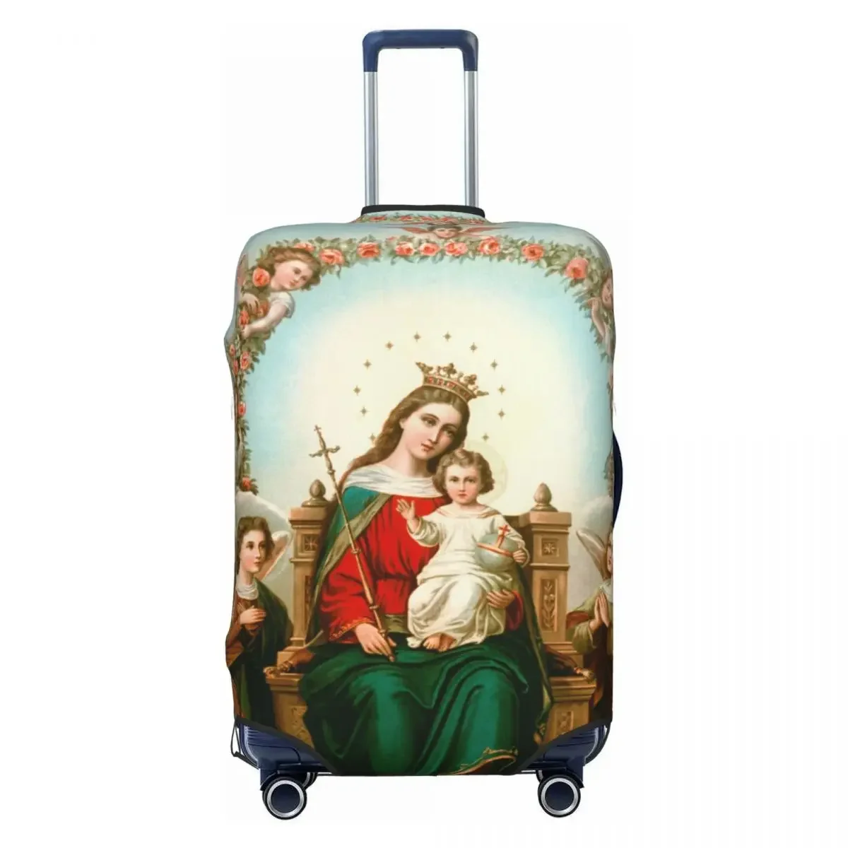 

Custom Virgin Mary Luggage Cover Funny Catholic Christian Suitcase Protector Covers Suit For 18-32 inch