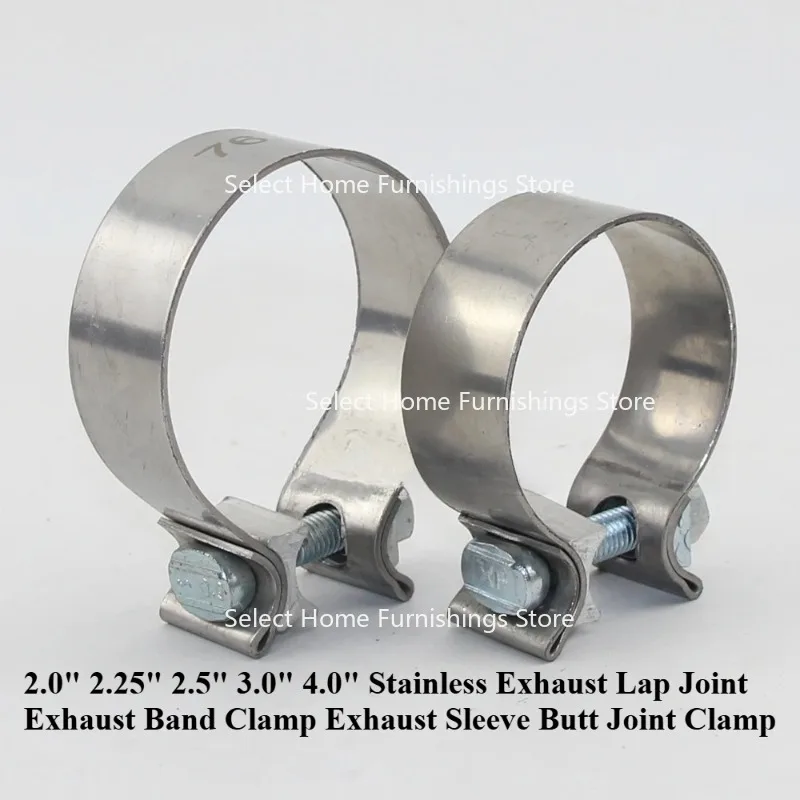 

Suitable for 2.0 "2.25" 2.5 "3.0" 4.0 "Stainless Exhaust Lap Joint Exhaust Band Clamp Exhaust Sleeve Butt Joint Clamp