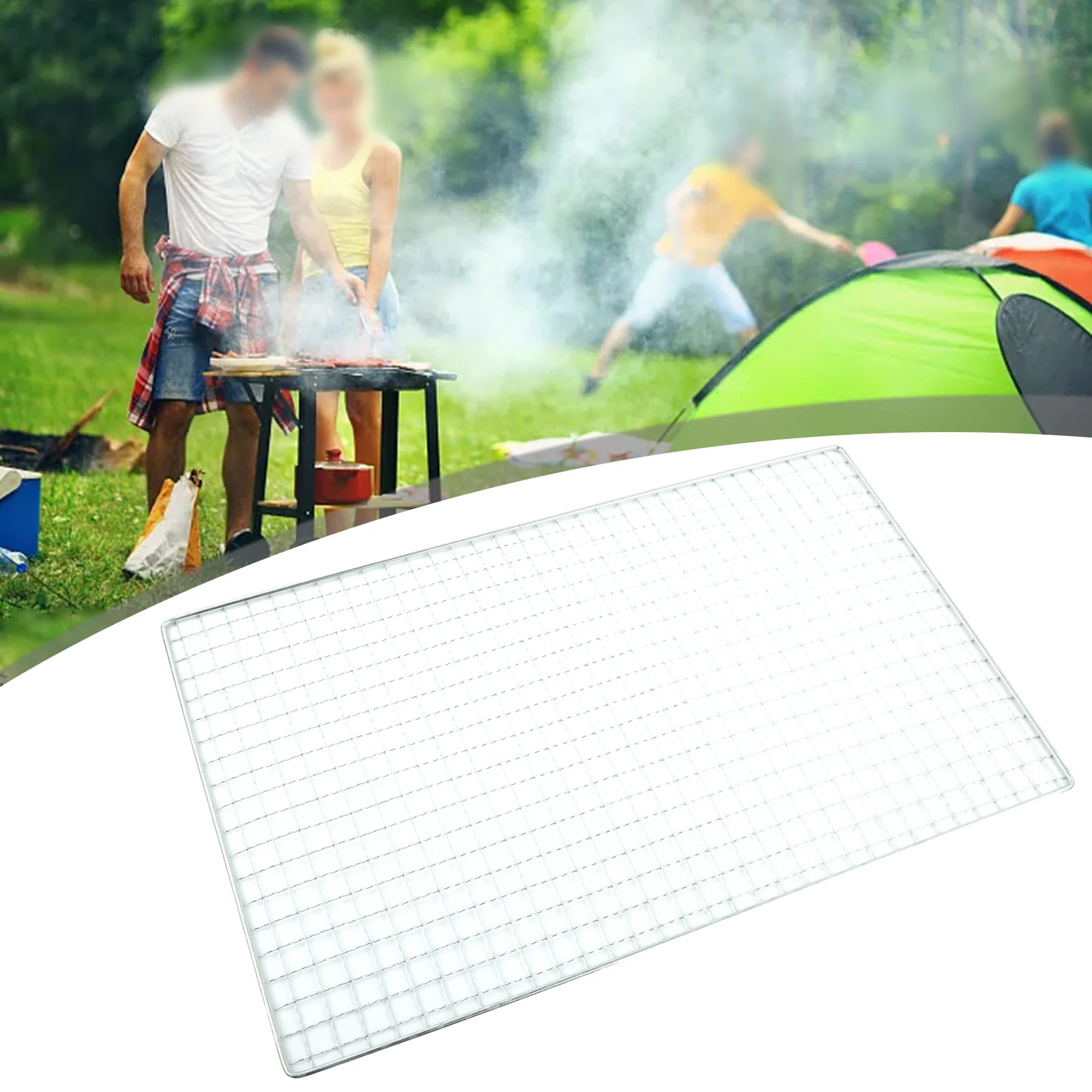 

1PCS BBQ Mesh Stainless Steel Grate Mesh Net BBQ Mesh Campfires Field Trips Iron For Japanese Korean Grill Picnics outdooor part