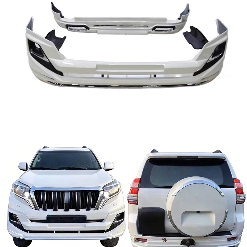 

New Upgrade Auto Bumper Kit for Prado FJ150 2014-2017 Sports Style ABS Plastic Front Lip Rear Diffuser Lip Replacement