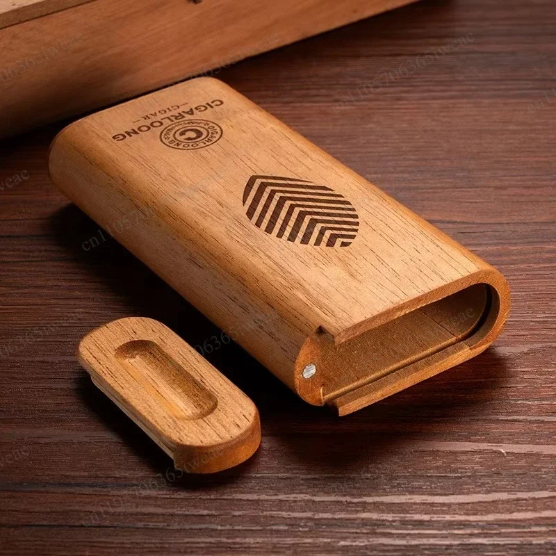 Portable Sliding Cover Cigar Tube Box Humidor Gift Cedar Wood Cigar Case Humidor Box Moisturizing Box Case Wooden Cigar Humidor