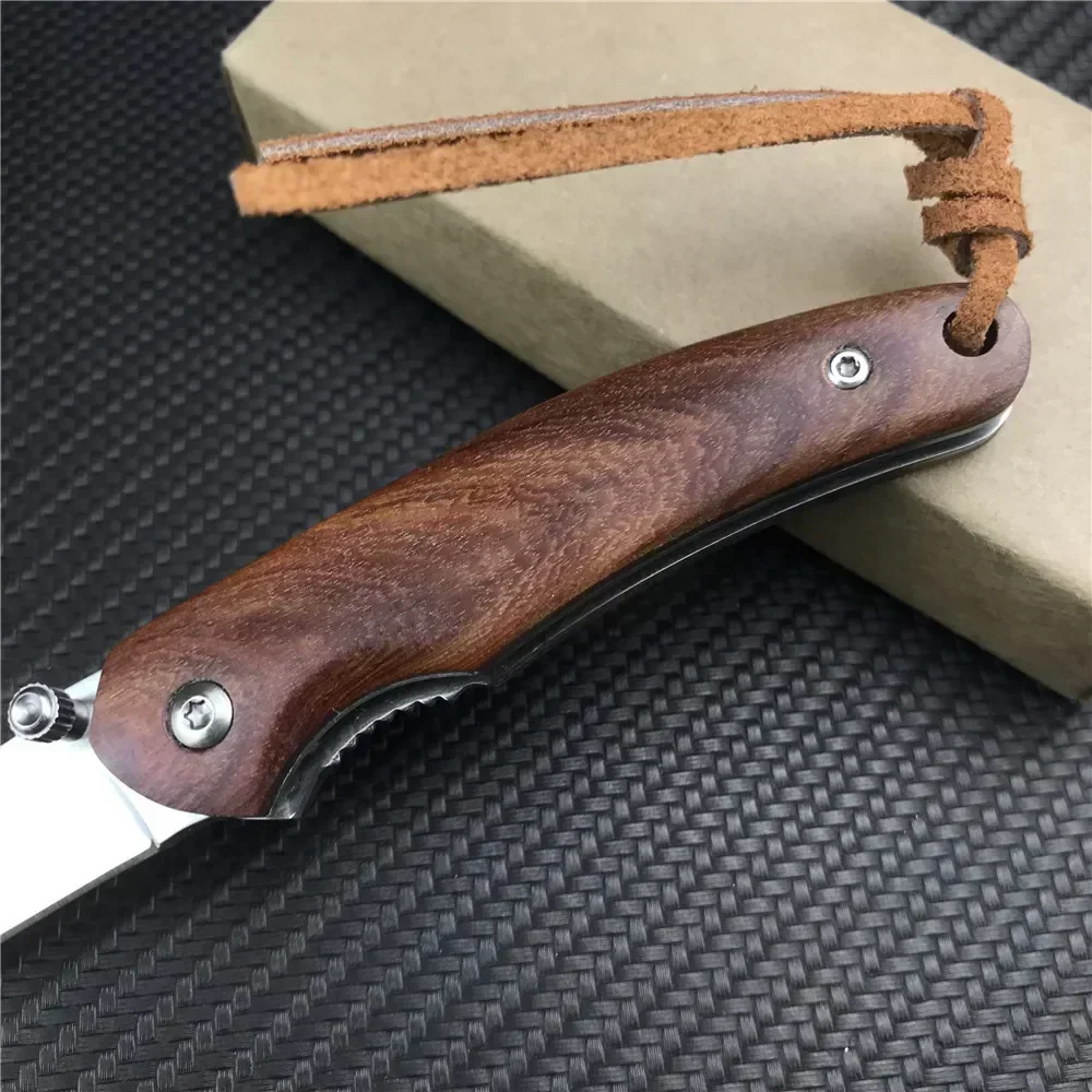 Russian Mini Folding Pocket Knife Outdoor Handmade Camping EDC 7Cr13Mov Blade Rosewood Handle Kitchen Tool Chef Fruit Knife