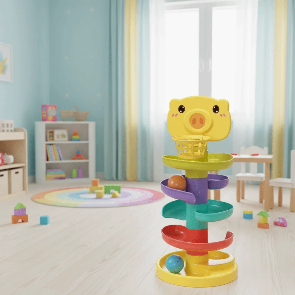 Balle coulissante Montessori, piste à empiler, jeux éducatifs pour enfants, tour à bille roulante, apprentissage des bébés