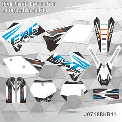 for KTM EXC EXCF 125 200 250 300 400 450 525 EXC EXC-F 2005 2006 2007 Graphics Decals Stickers Kit Custom Number Name Stickers