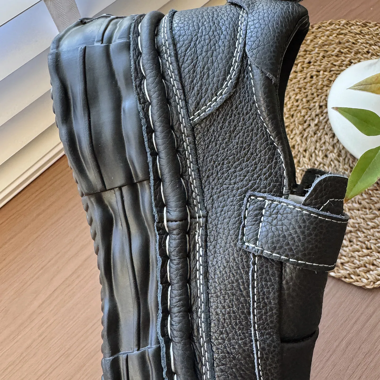 Careaymade-Genuine Leather Thick Soled Ugly Cute Shoes,Artistic Small White Shoes,Muffins Bread Dad Shoes,Handmade Women's Shoes