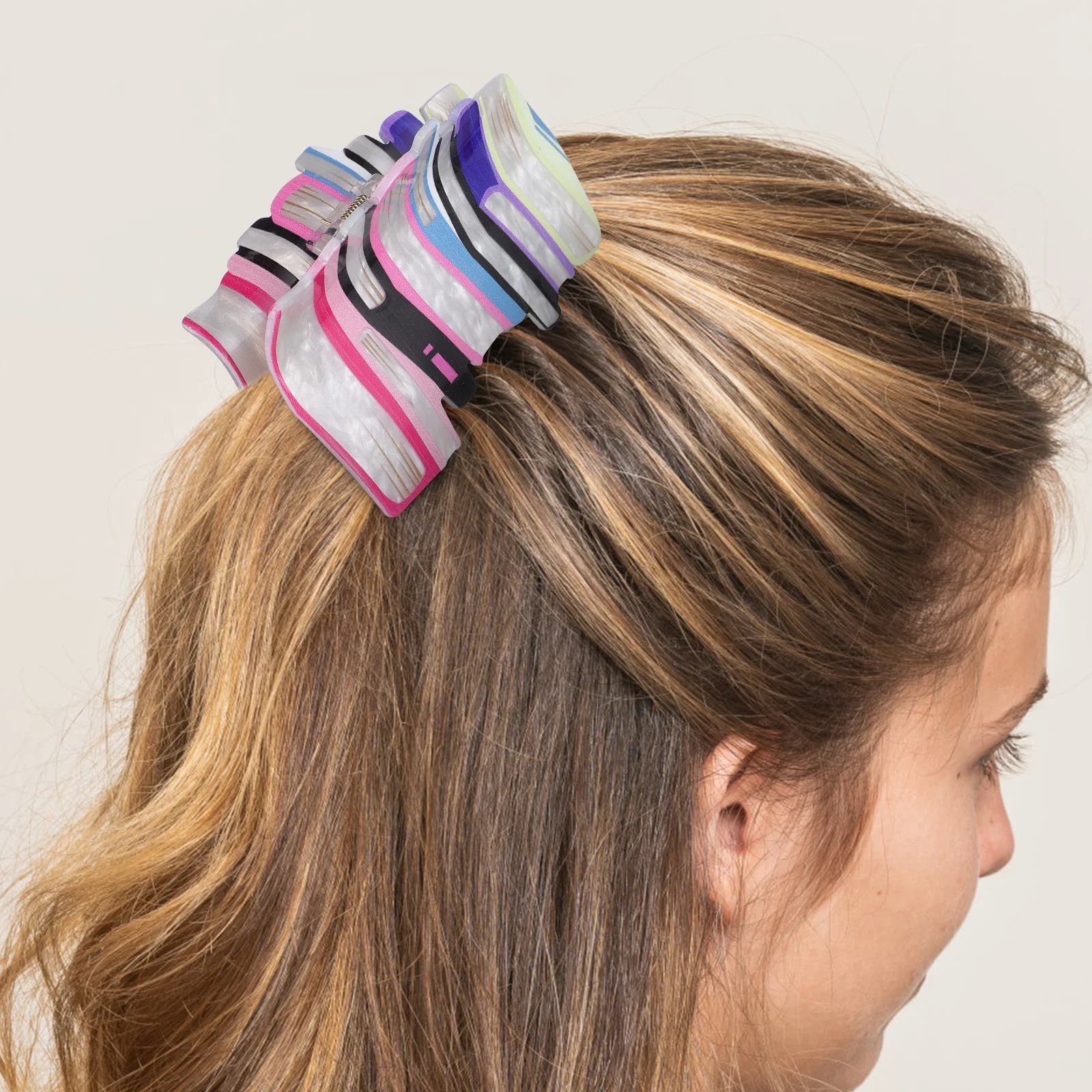 

2 шт. заколки-крабики для волос в виде книг, разноцветные, с объемным узором, акриловые, с прочным захватом, аксессуары для укладки волос для женщин, для густых волос, забавные, милые, для учителей