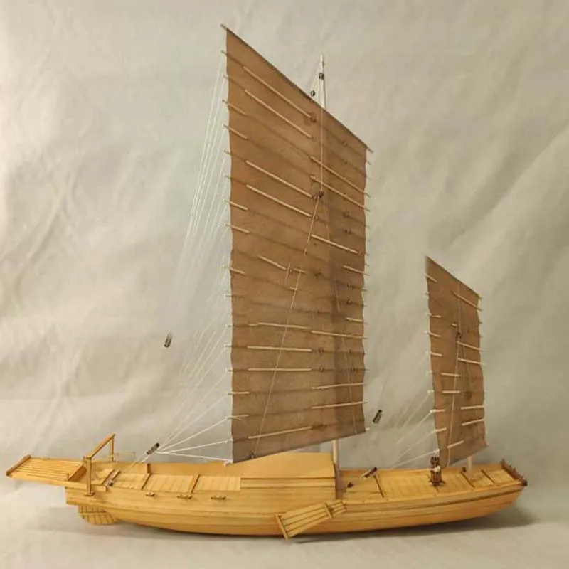 

1/35 Ancient Chinese Sailboat Wooden Model Kit DIY Hand-Assembled Ship Model Kit Gift Chinese Guazhou Wire Mesh Ship Model