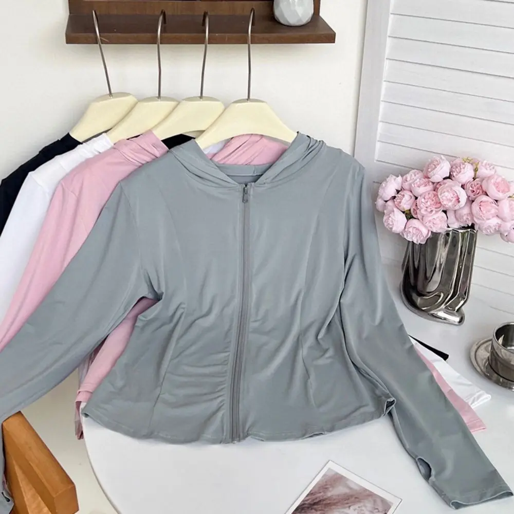 Summer Original Yarn Sunscreen Clothing Female Fashion Ice Silk Cool Sense Slim Outdoor Sports Sunscreen Jacket