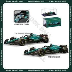 Bburago 1:43 Aston Martin Aramco Amr23 2023 Dust Cover F1 Team 14 Alonso 18 Stroll  Alloy Car Die Cast Model Toy Gifts