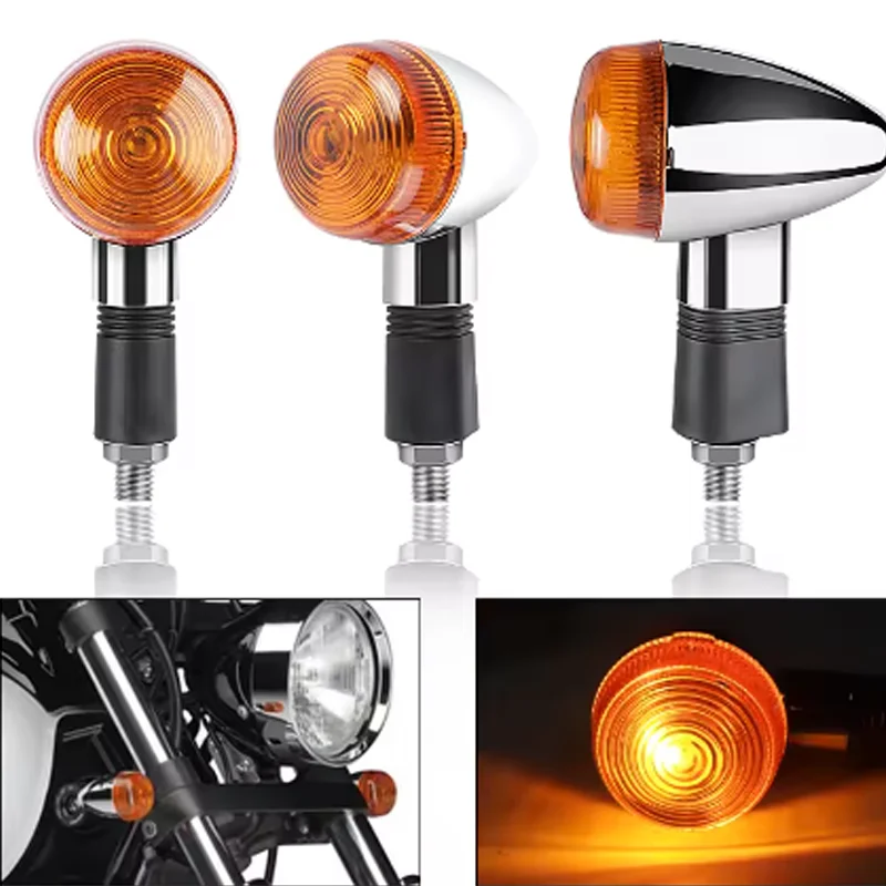 M10 Front Rear Motorcycle Bulb Turn Signal Lights Flashing Amber for Yamaha XVS 125 250 1100 Drag Star SRV250 XVS125 650 Racer