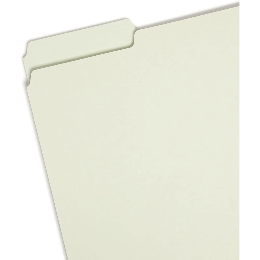 Map File Smead Pressboard, Tab 1/3-Cut, 2 Ekspansi, Ukuran Letter, Abu-abu/Hijau, 25 per Kotak (13234)