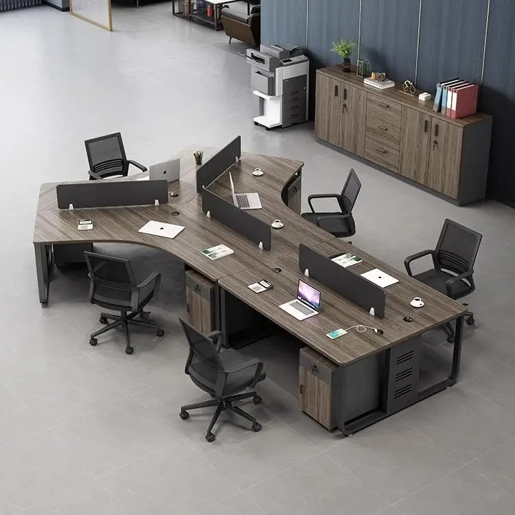 Estação de trabalho modificada da divisória por atacado da mesa da estação de trabalho da mobília do escritório do projeto moderno