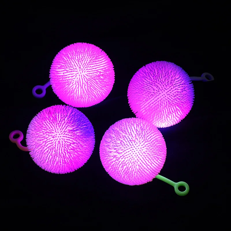 Squishy Flash Macaron Squeeze Fur Ball Cute Pinch Funny Glowing Furry Ball Sensory Fidget Kids Decompression Toy Party Gift