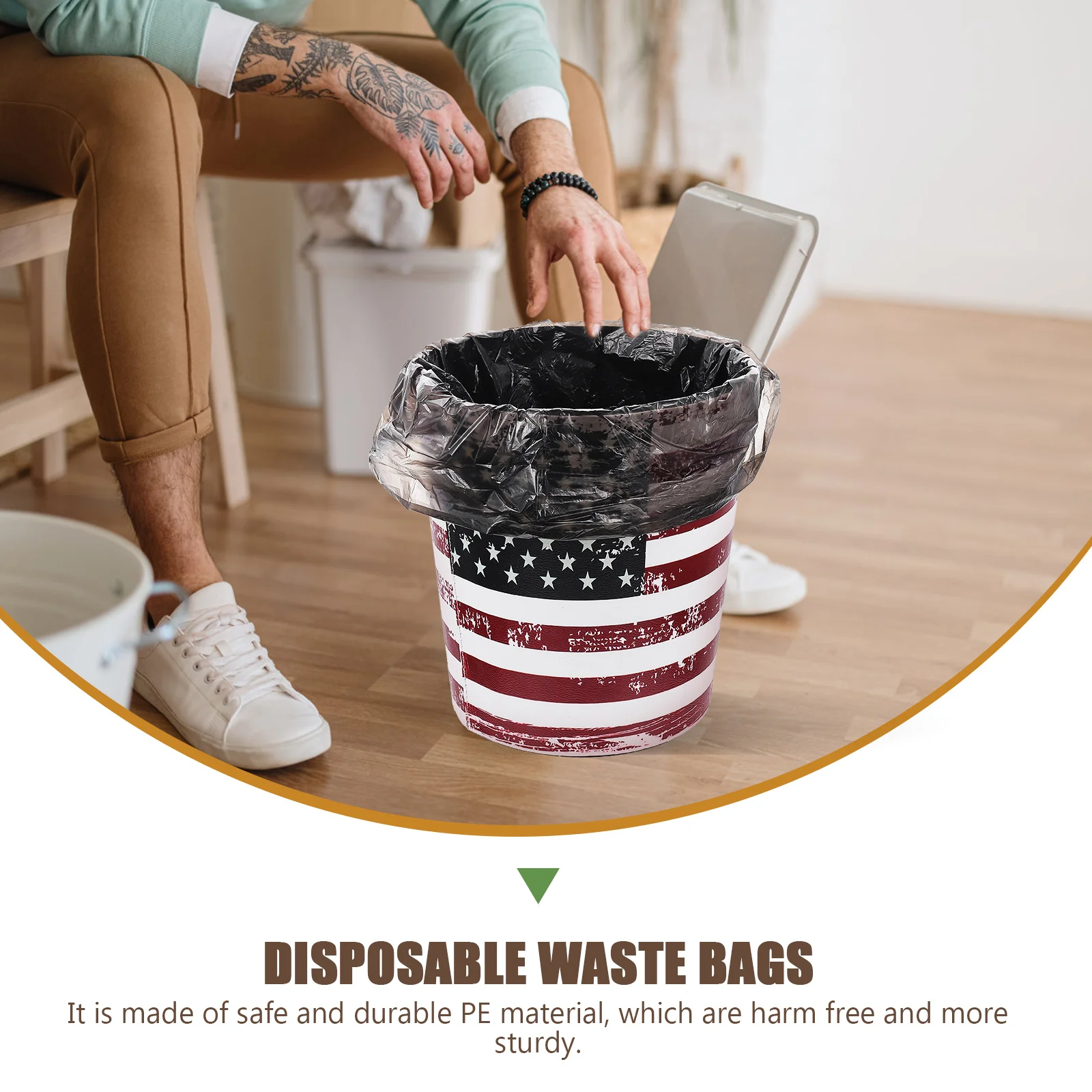 5 Rolls Toilet Trash Bag Bags for Dump Pouch Kitchen Garbage Portable Cans Litter Boxes Black