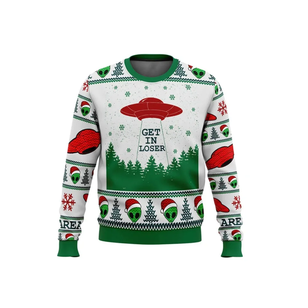 Alien Christmas Avatar Ugly Christmas Sweater 2025 Fashion Men's and Women's Hoodies Cartoon Anime Couple Hoodies Sportswear