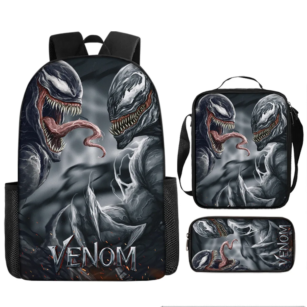 

Venom 3 Three Piece Backpack Pencil Bag Shoulder Bag Large Capacity Travel Bag Best Gift for Boys and Girls