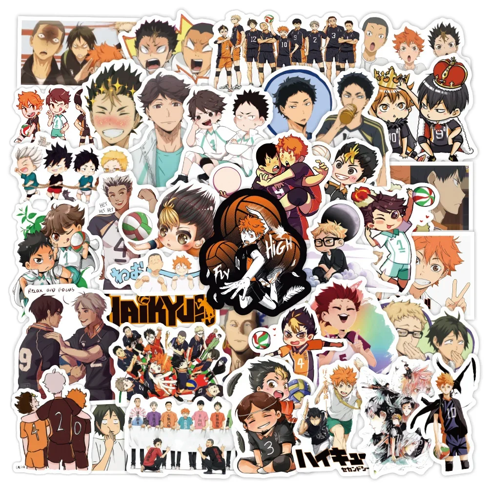 10/30/50PCS Volleyball Junior Riman Haikyuu Graffiti Sticker Waterproof Car Motorcycle Refrigerator Water Cup Sticker Wholesale