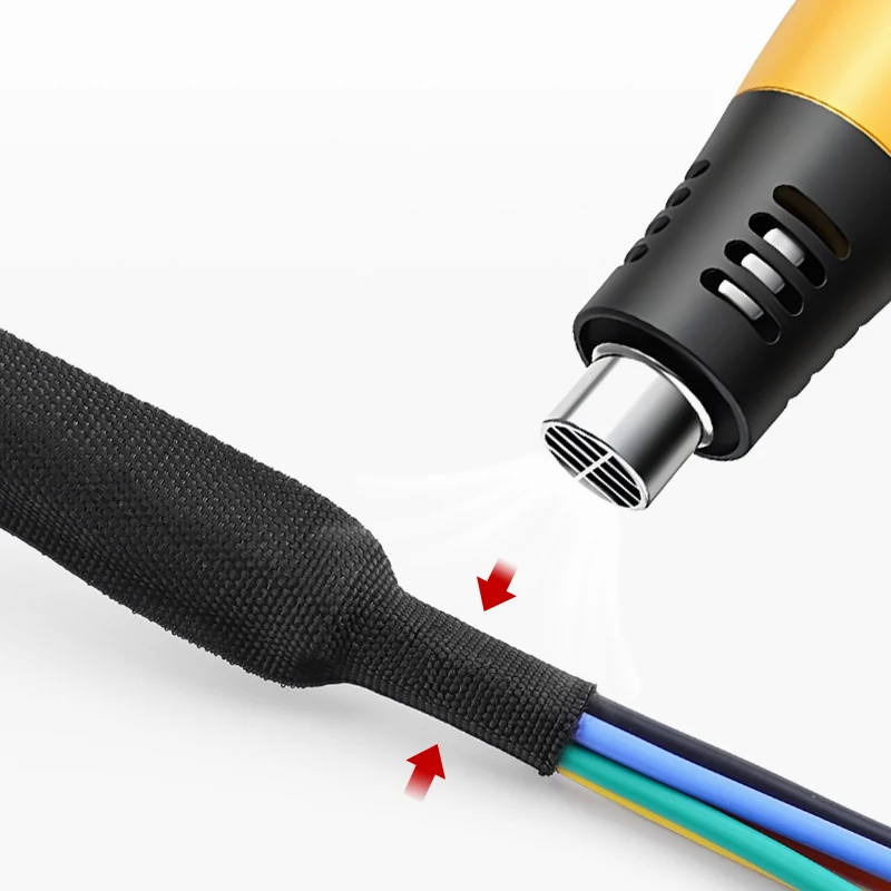 PET Örgülü Kablo Kılıfı Isıyla Daralan Boru 4mm-30mm Yalıtım Alev Geciktirici PET Otomatik Hat Organizatör Tel Sarma Kılıf Koruma