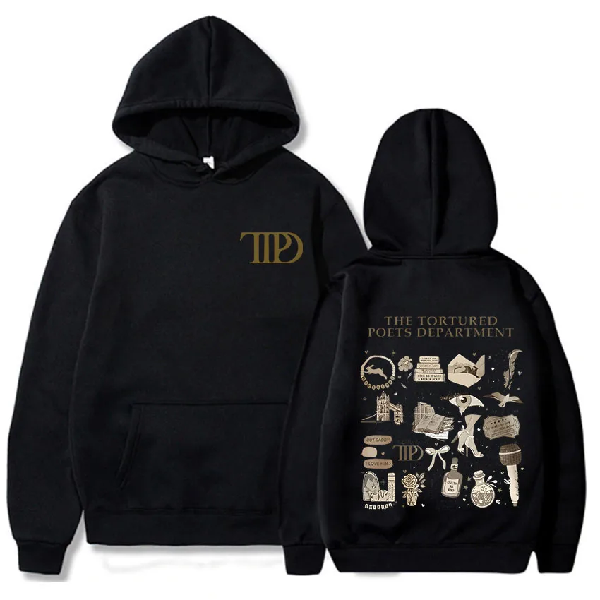 The Tortured Poets Department Album Double Sided Print Hoodies Men Women Harajuku Hip Hop Punk Sweatshirts Fashion Streetwear