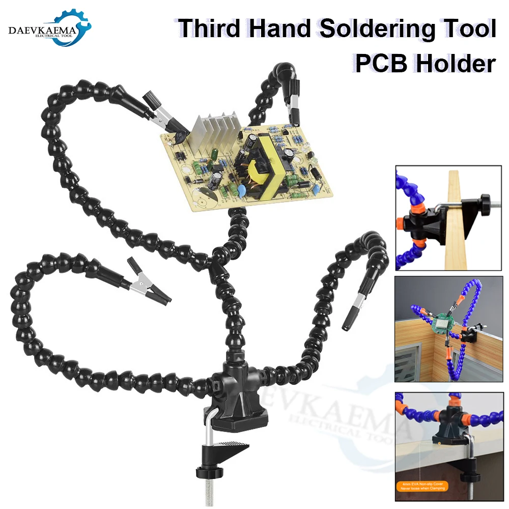 

Helping Hands Third Hand Soldering Tool PCB Holder Flexible Arms with Table Clip Crafts Jewelry Hobby Workshop Helping Station