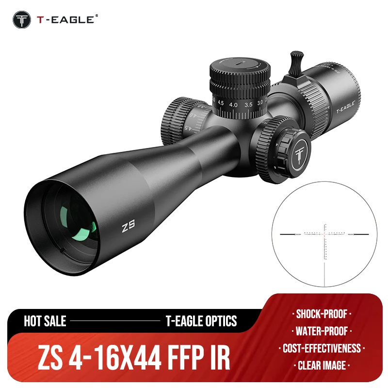 T-EAGLE ZS 4-16x50 FFP Tactical Scope With Zero Stop Riflescope For Hunting 1/10 MRAD Lunetas FFP Airgun Sight Fit .PCP.glock