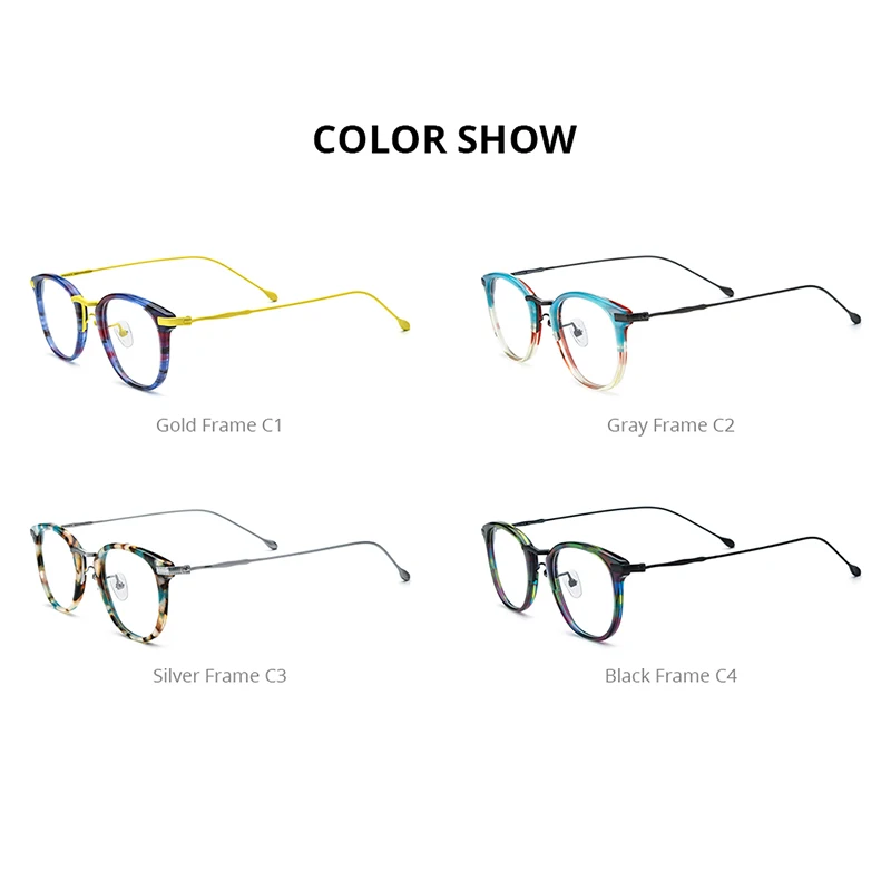 FONEX Progressive Prescription Glasses Custom Anti Blue Myopia Optical Lens Eyewear Women Square Eyeglasses Titanium Frame 845