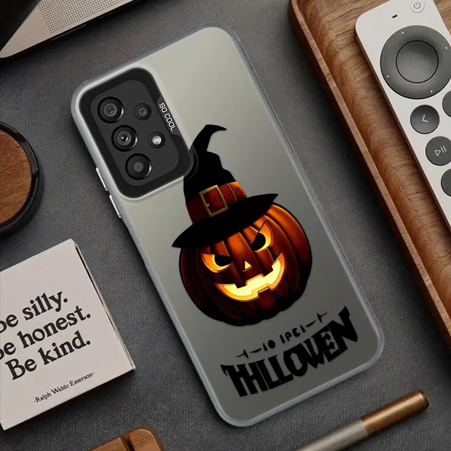 الكرتون هالوين اليقطين الخفافيش لينة غطاء حقيبة لهاتف سامسونج غالاكسي A55 A51 A56 A54 A26 A36 A72 A71 A52 A35 A53 A73 #3