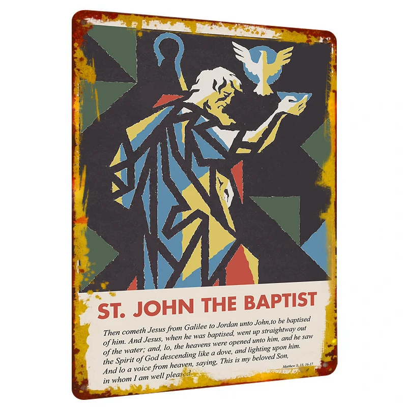 St John The Baptist Religious Metal Wall Art Christian Bible Verse Home Decor Matthew 3 Scripture