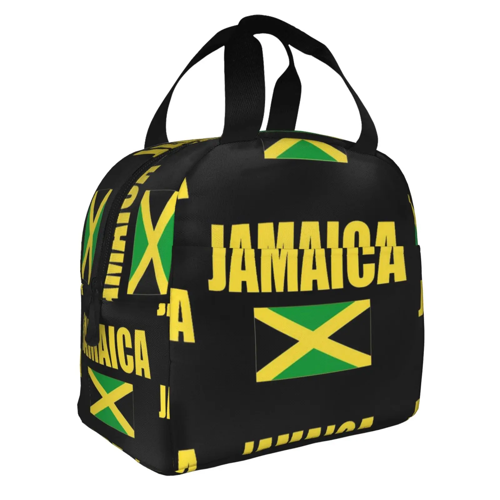 Jamaican Flag Print Insulated Lunch Bag for School Waterproof Cooler Thermal Lunch Box Women Children Food Container Tote Bags