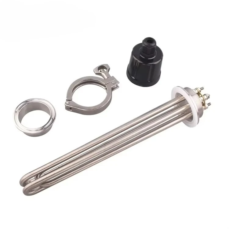 220V 380V Electric Tubular Tri Clamp Immersion 3 Phase 12KW Stainless Steel Heating Water Heater Element