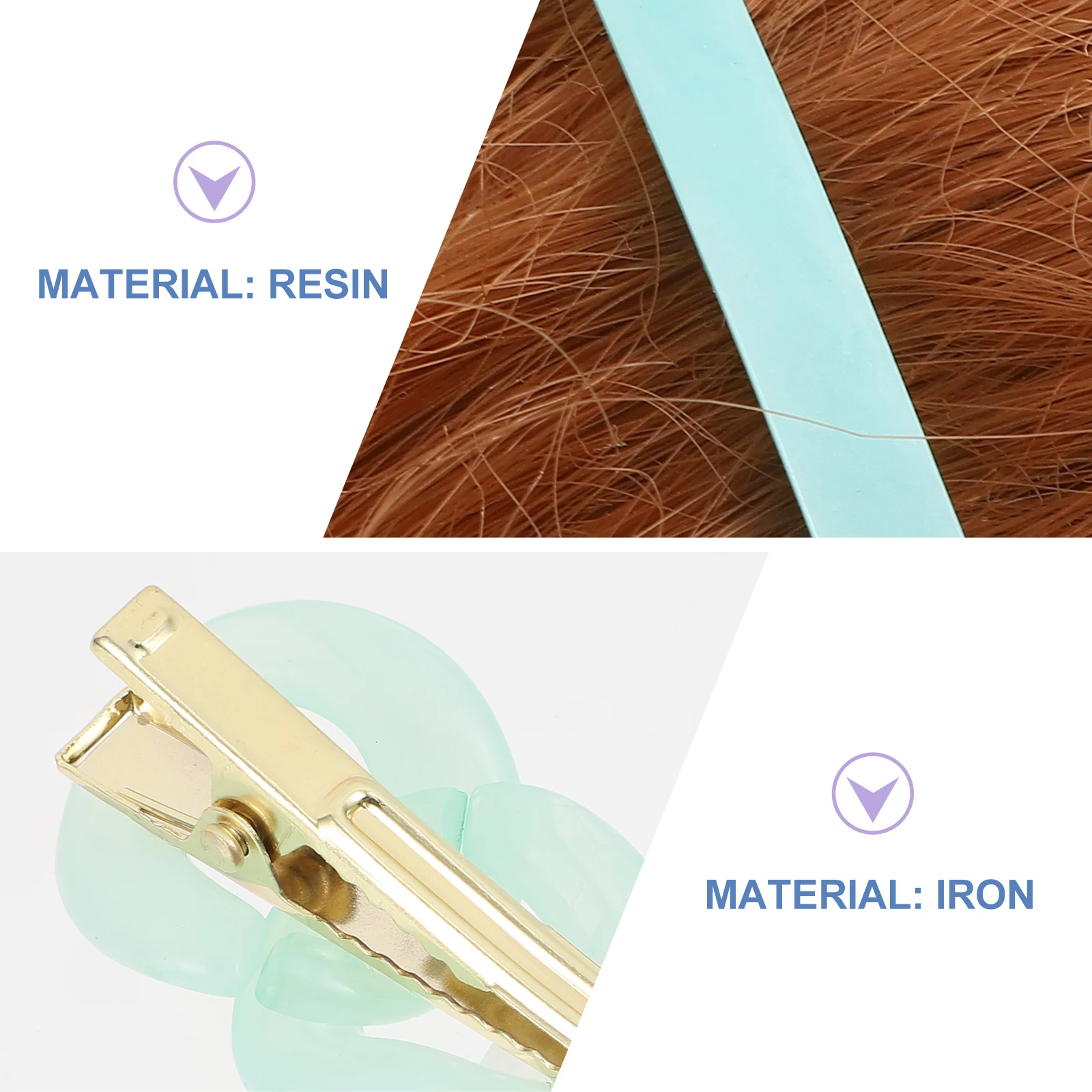 

2pcs Creative Resin Clips Exquisite Decorative Female Headdress Elegant Hair Accessories Styling Bangs Barrettes Side Hair