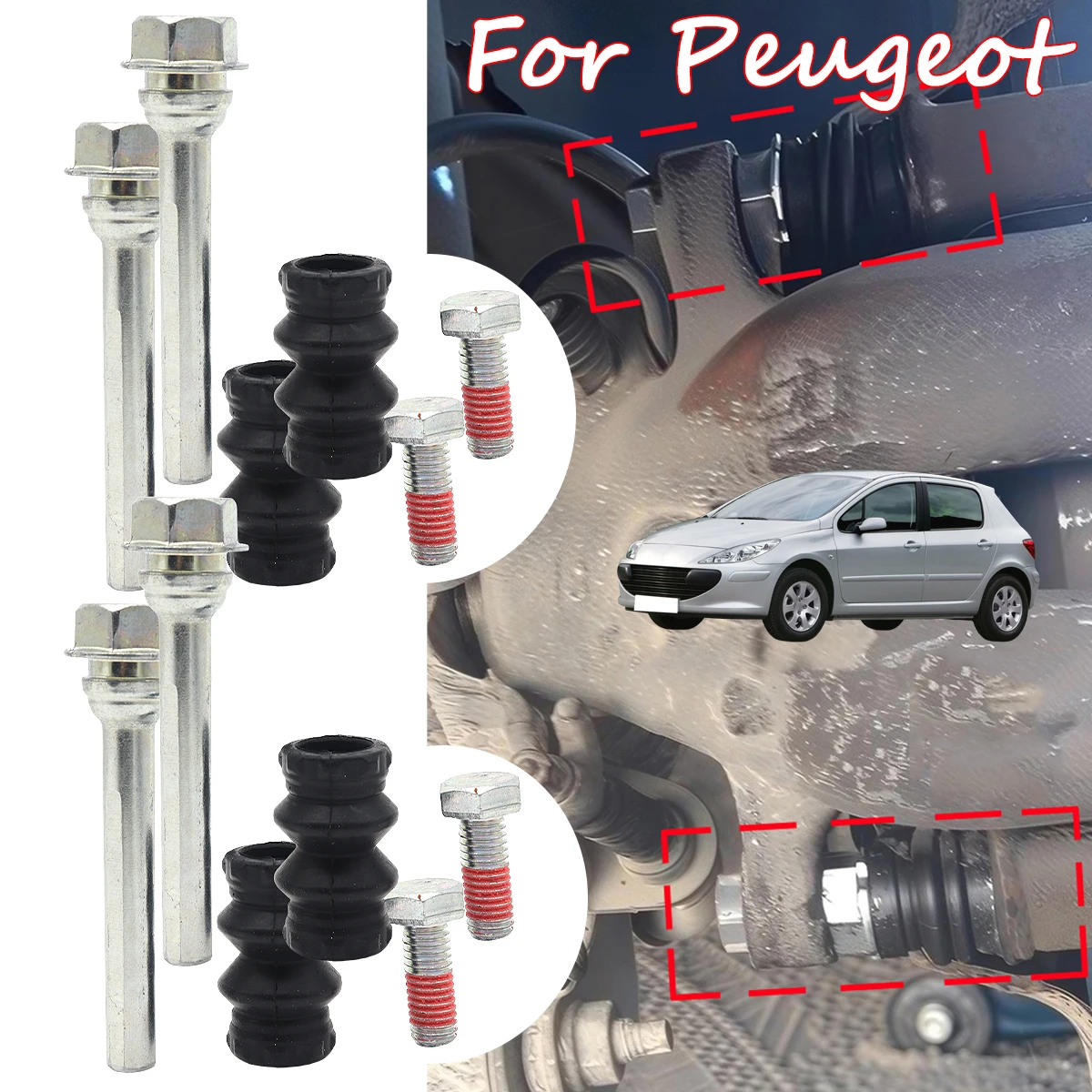 

Brake Caliper Cylinder Slider Guide Pin For Disc Housing Bolts Rubber Bushing Boot Seal Kit For Peugeot 207 307 308 407 5008